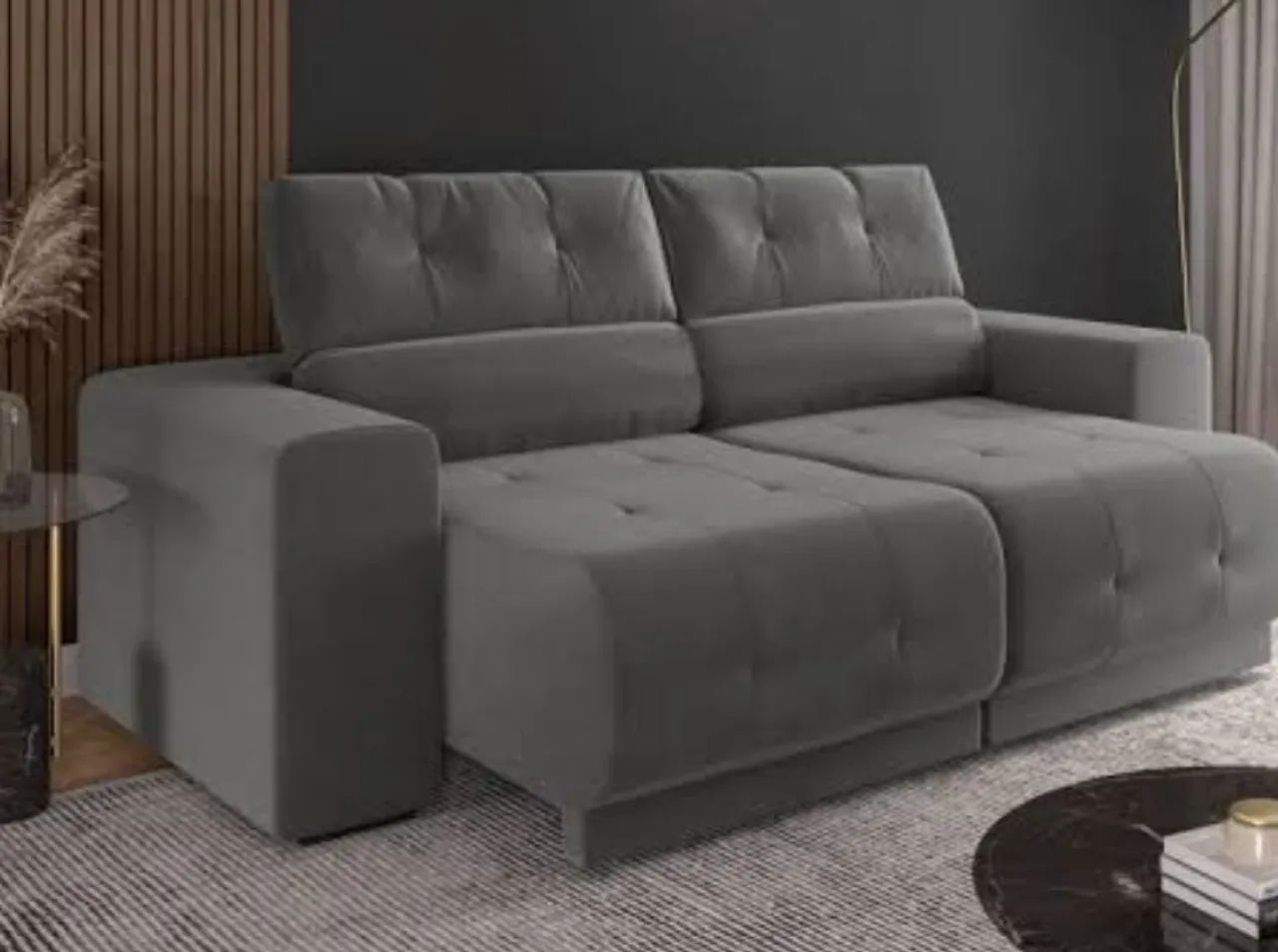 2-Meter Retractable Reclining Sofa