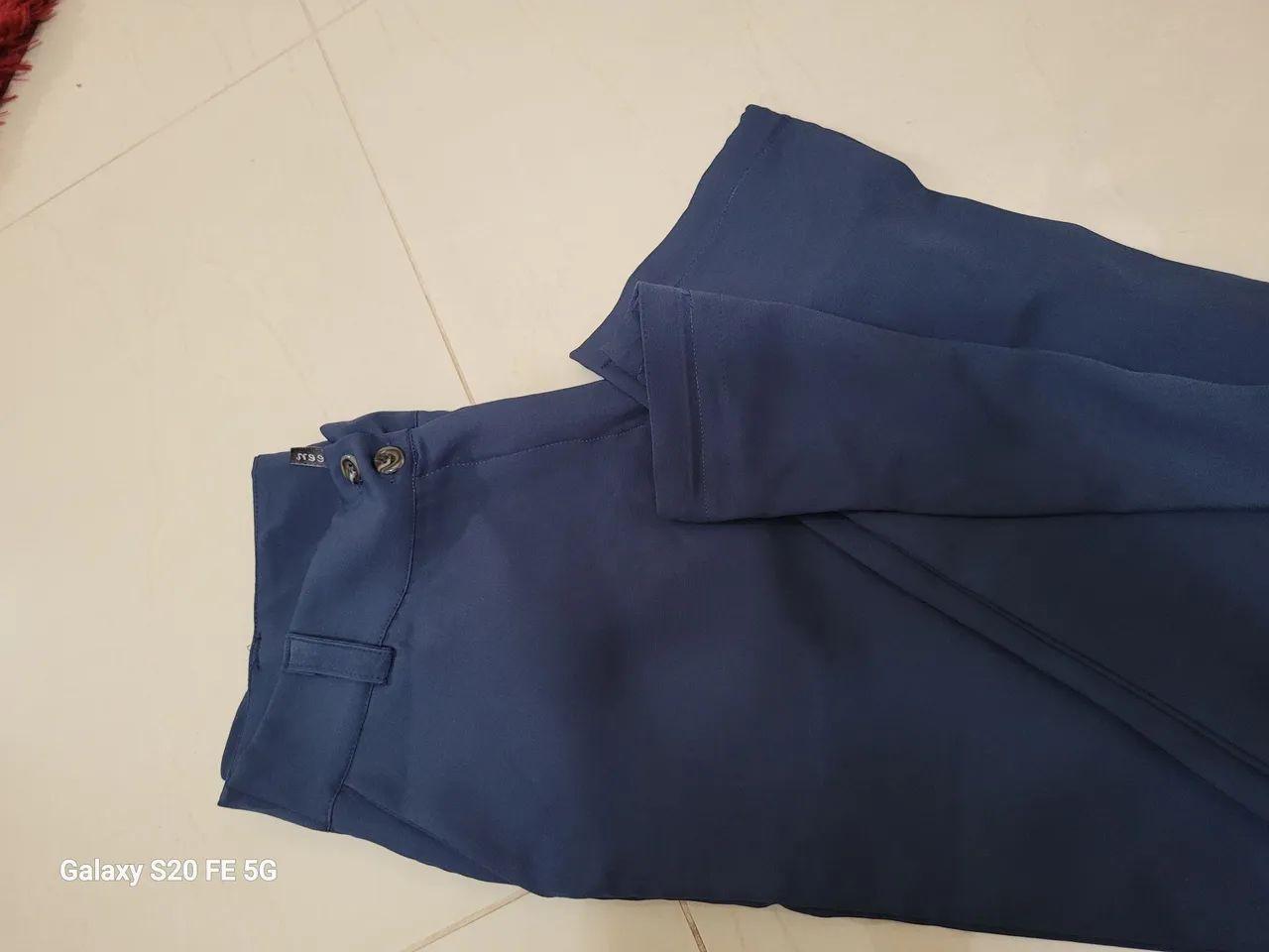 Calça Social Azul estilo reta tamanho 46 - Foto 4