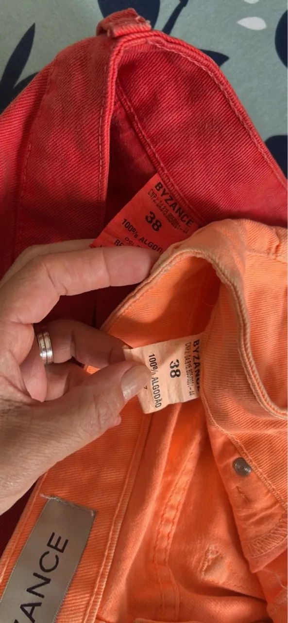 Saias jeans - Laranja e Vermelho - Foto 5