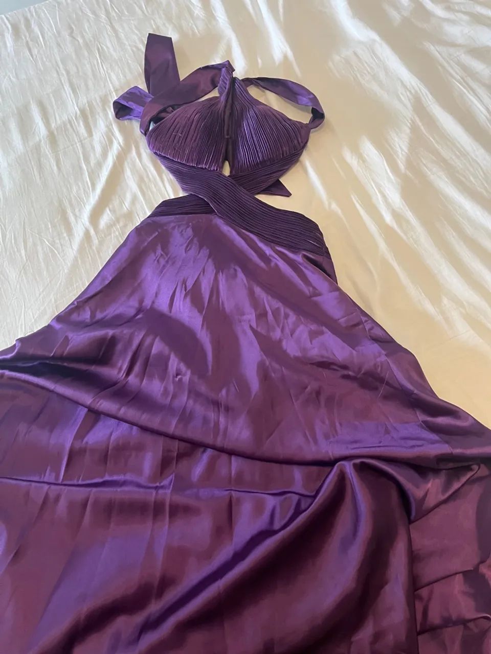 Vestido de festa em cetim transpassado - Foto 3