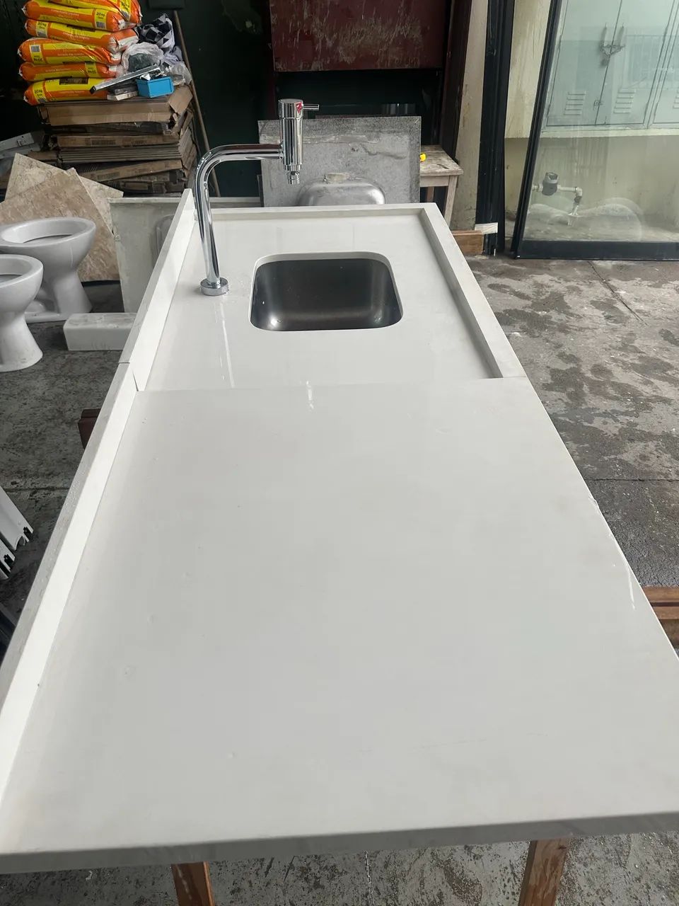 Pia de cozinha quartzo branco  - Foto 5