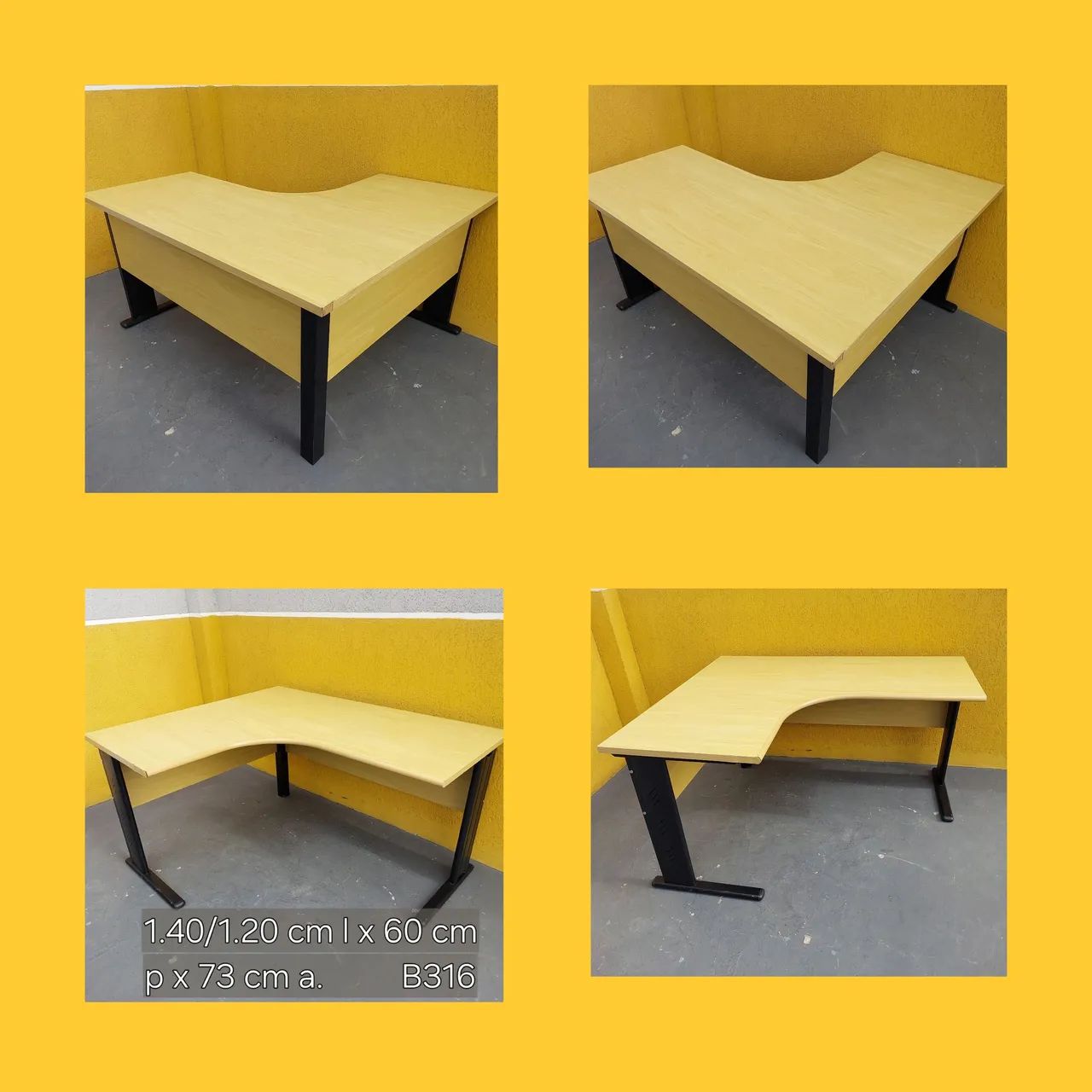 Mesa de Escritório em L marfim