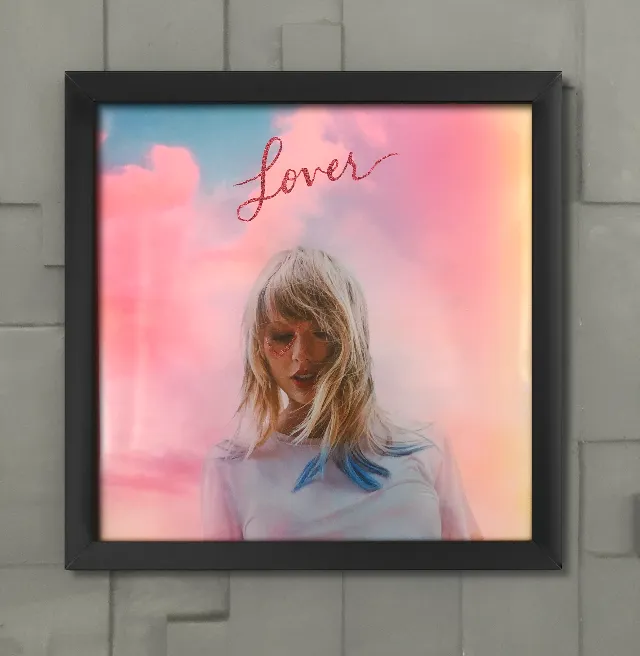 Quadro da capa do vinil Taylor Swift - Lover - 34x34cm
