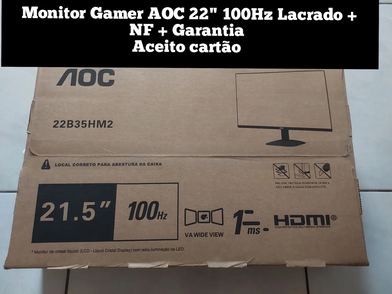 Monitor Gamer AOC 22" Novo Lacrado + NF + Garantia 