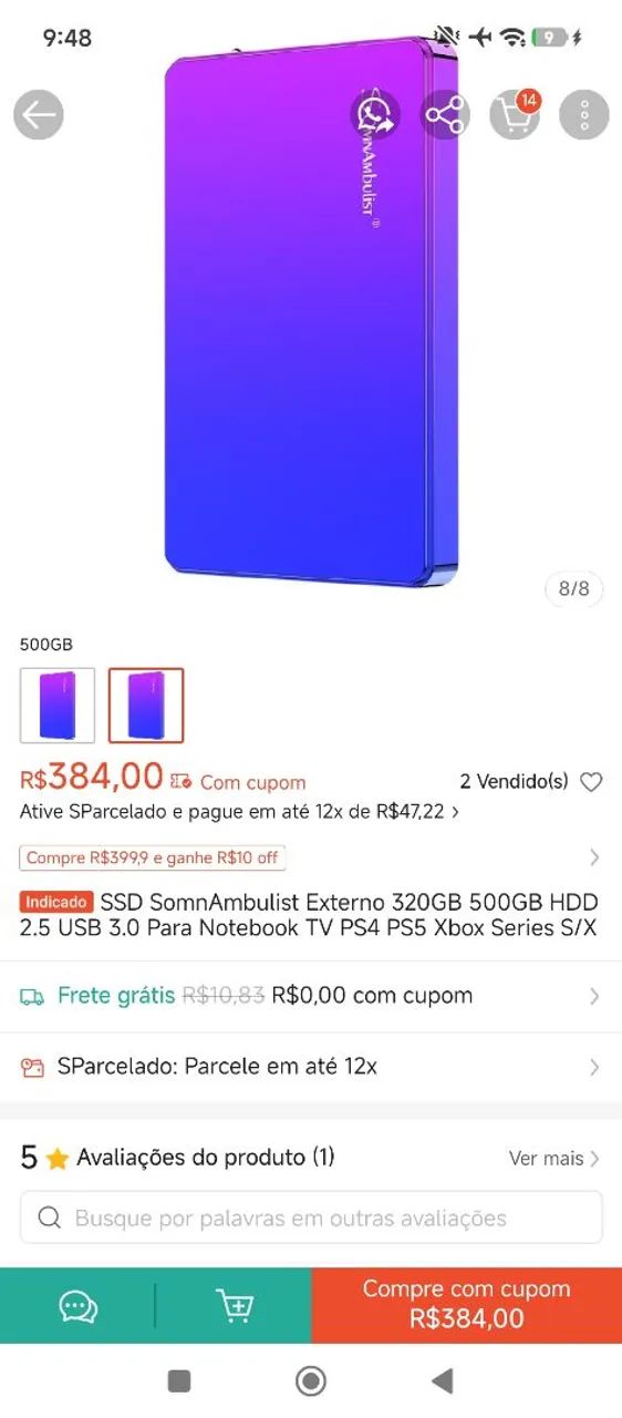 Hd externo 1tb 3.0usb com 500gb em músicas - Foto 5