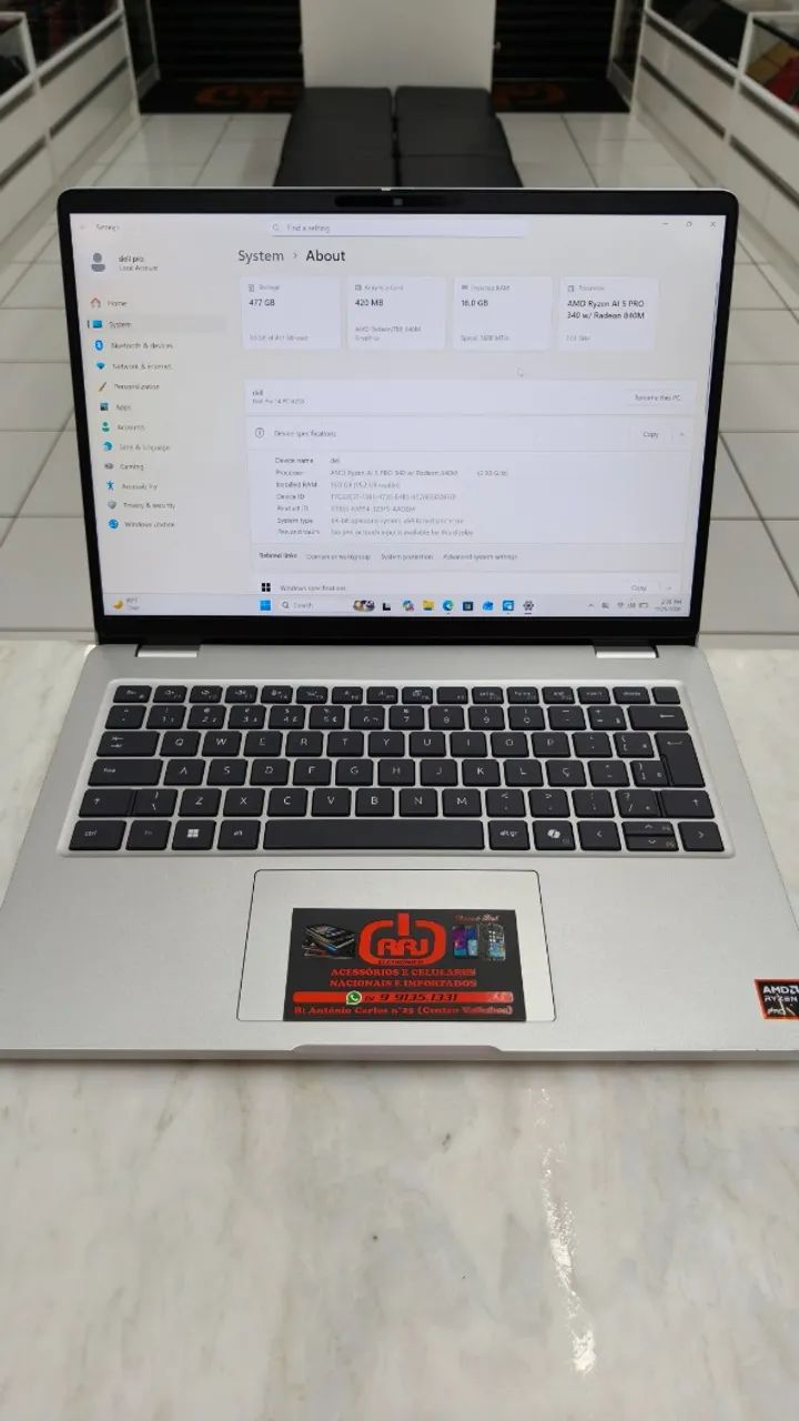 Dell Pro 14 PC14255 AMD RYZEN PRO 340 16GB 512GB - Foto 4