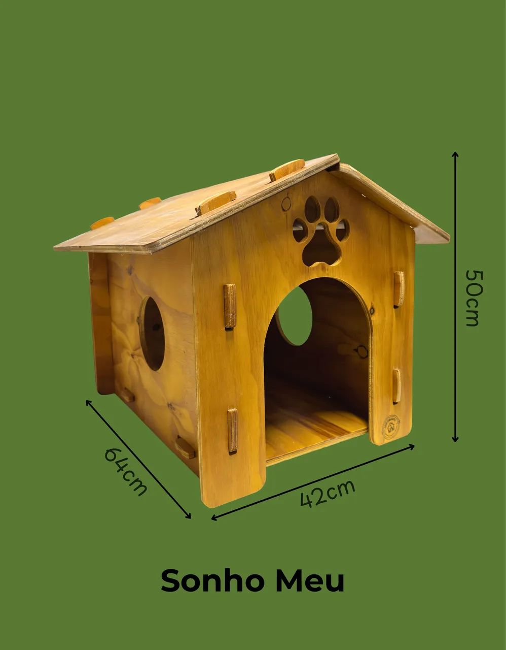 Casinha de cachorro gato hamster - artesanal madeira Casa Comandolli - Foto 4