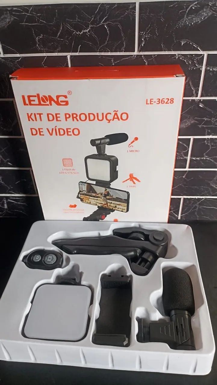 Kit estabilizador de celular com led, microfone e controle bluetooth / MEGA PROMOÇÃO  - Foto 4