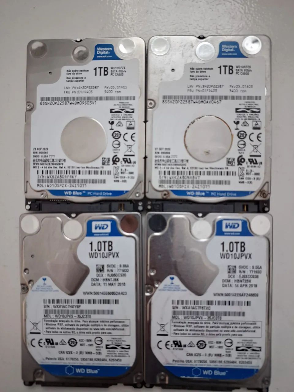 4 HDs wd 1tb notebook 2.5 