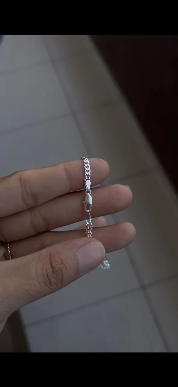 Pulseira Grumet Prata 925 3 mm - Foto 3