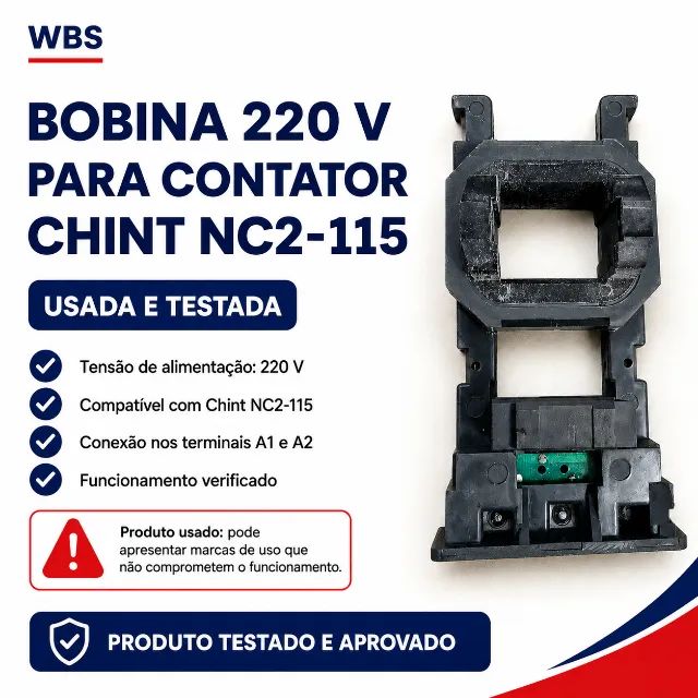 Bobina 220V para Contator Chint NC2-115 Usada Testada - Foto 4