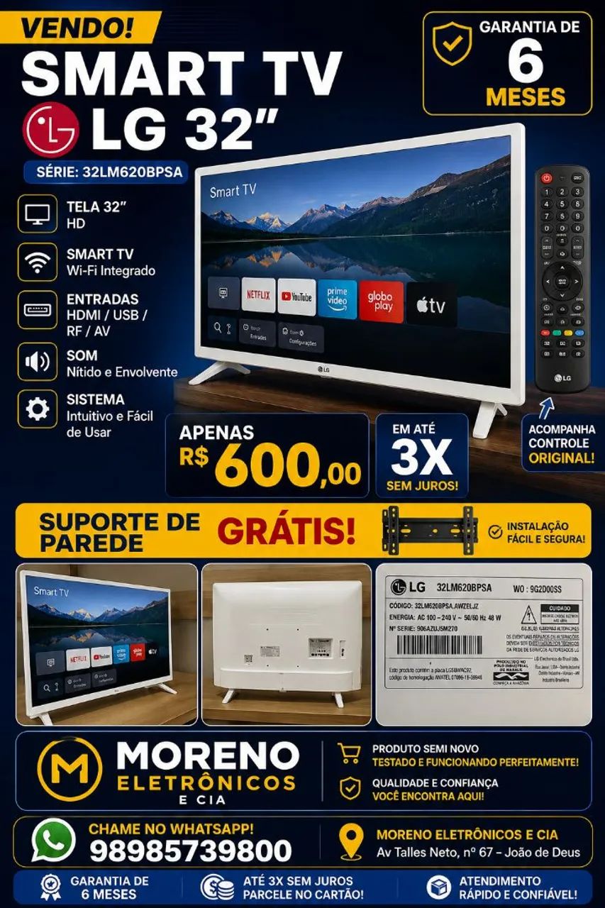 tv LG smart semi nova 