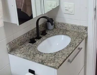 Pia de granito Branco Dallas com Cuba e torneira  - Foto 2