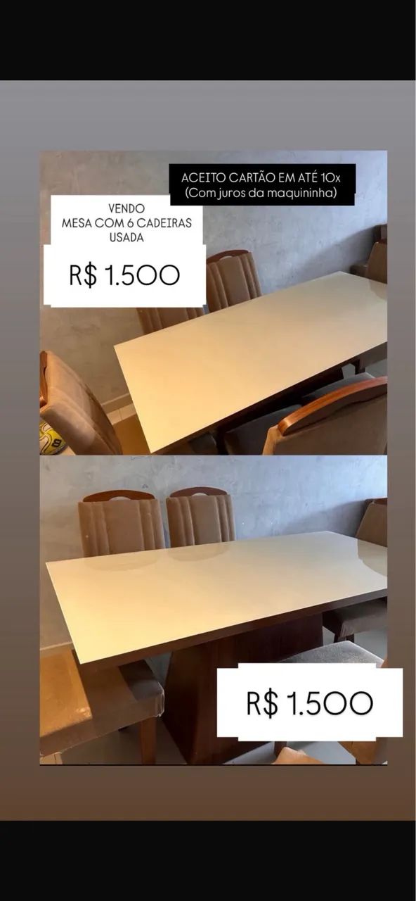 Mesa de 6 cadeiras 
