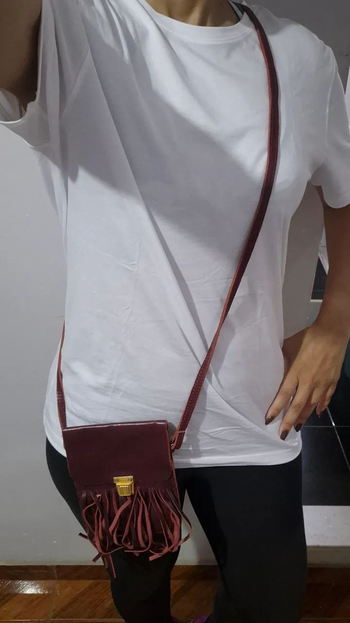 Bolsa de couro transversal - Foto 2