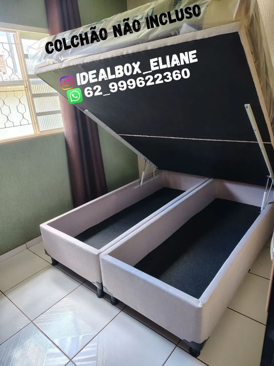 Box baú Queen size 158 de largura por 198 de comprimento 