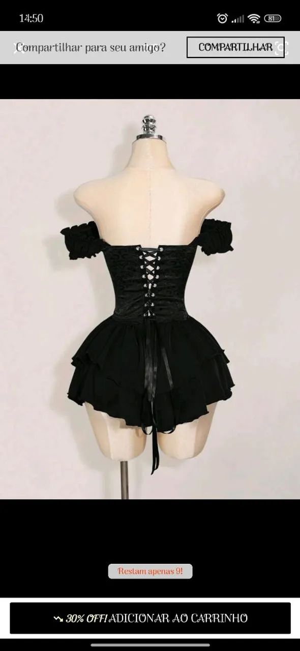 Vestido gótico tamanho G - Foto 3