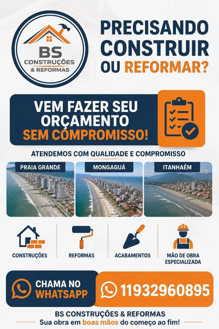 Pedreiro disponível da fundação ao acabamento 