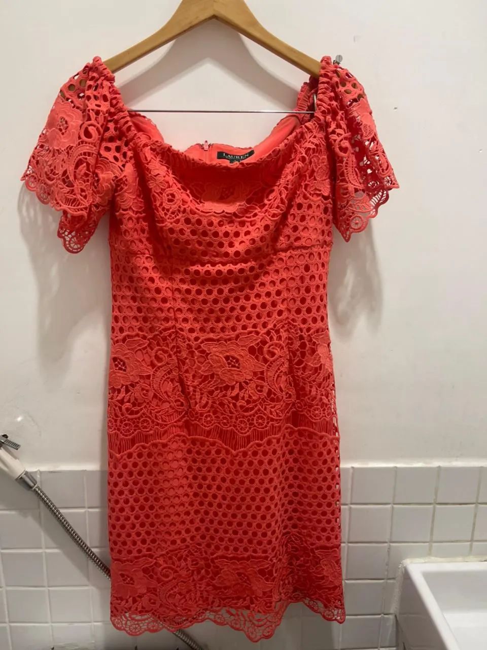 Vestido em renda Ralph Lauren