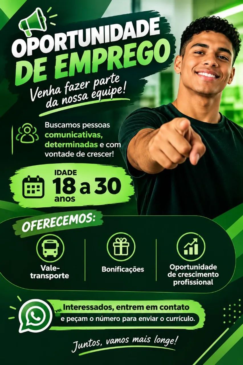 Vaga de emprego com urgência 
