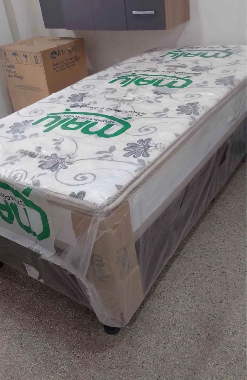 CAMA BOX SOLTEIRO COM PILON 