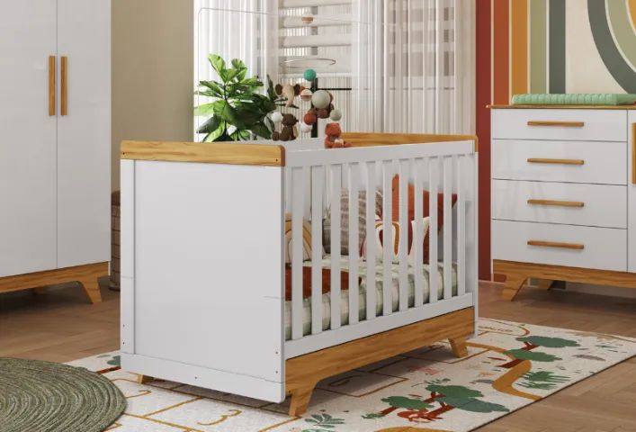 Berço Cama Americano Retro Peroba, 100% MDF 