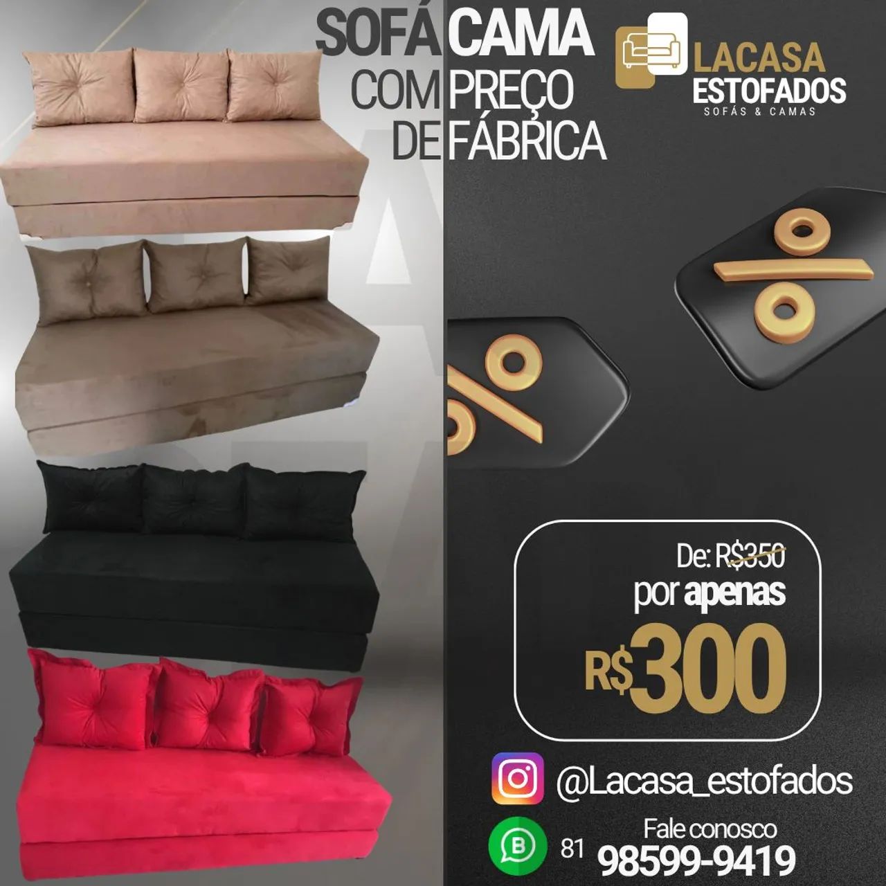 Sofá Cama - Novo Lacrado 
