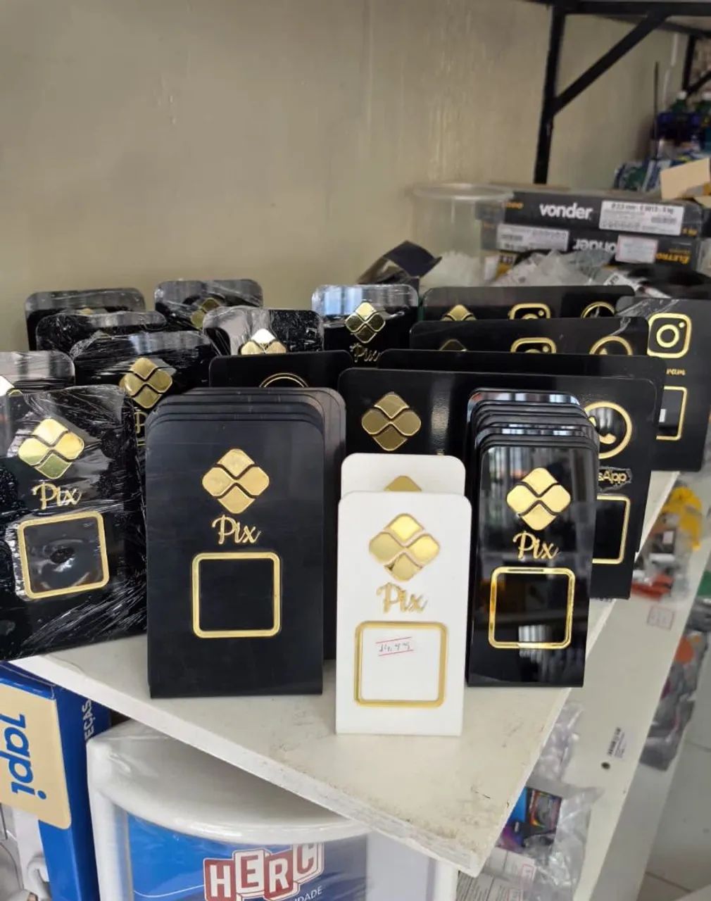 Plaquinha Display De Balcão Para Qr Code