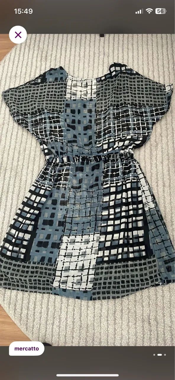 Vestido de seda estampado forrado 