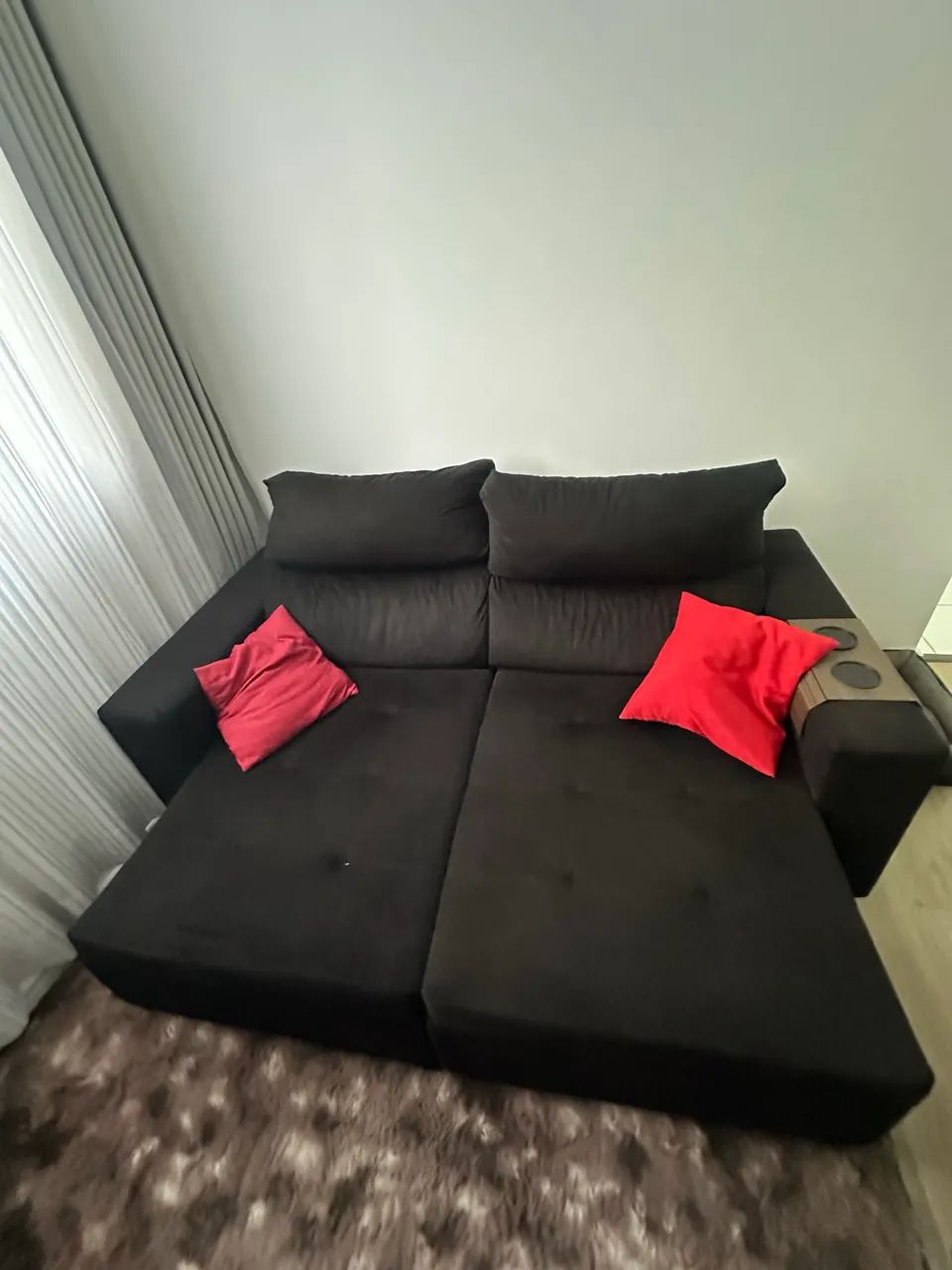 Sofá Retrátil Preto  - Foto 3