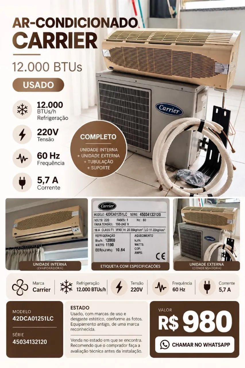 Ar condicionado gree 12000bts