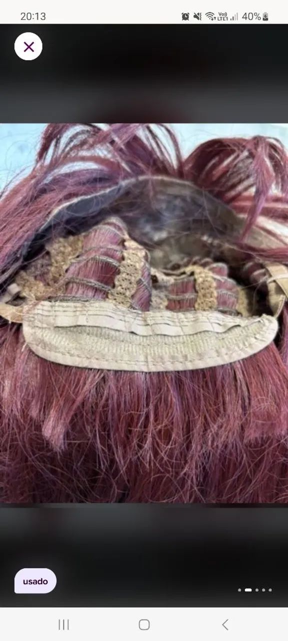 Peruca longa com franja da shein ruiva - Foto 3