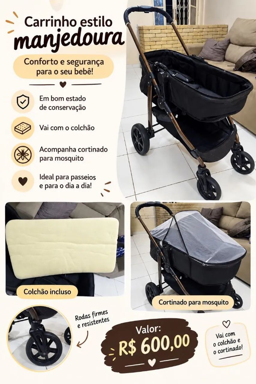 Carrinho de bebê Manjedoura 