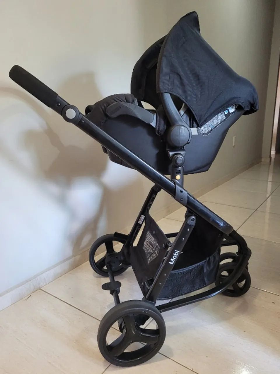 Carrinho Travel System Safety 1st Mobi Duo - Full Black (Impecável) - Foto 3