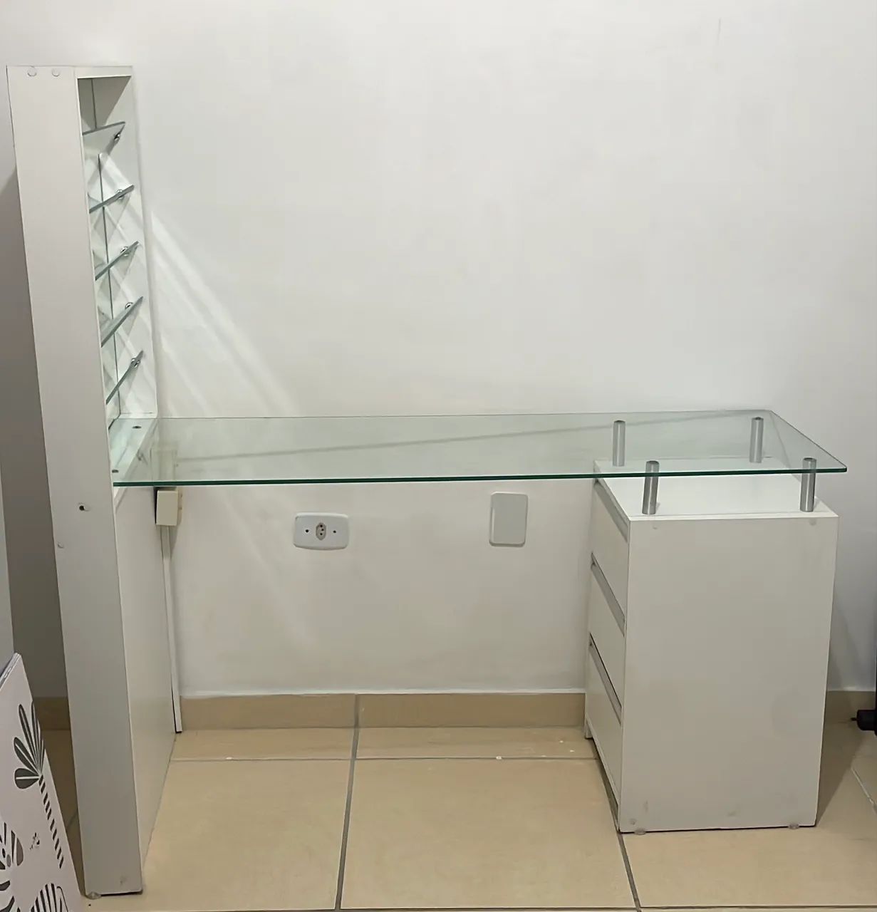 Mesa nail designer de vidro