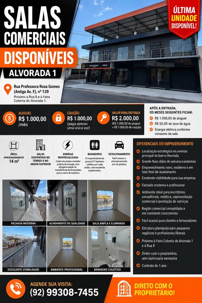 SALA COMERCIAL 1º ANDAR EM AV PRINCIPAL ALVORADA  - Foto 2