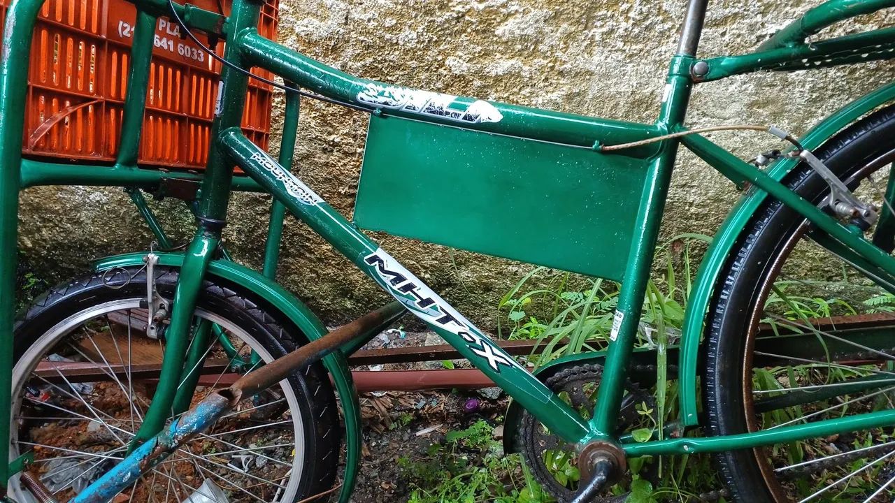 Bicicleta verde de carga pesada - Foto 3