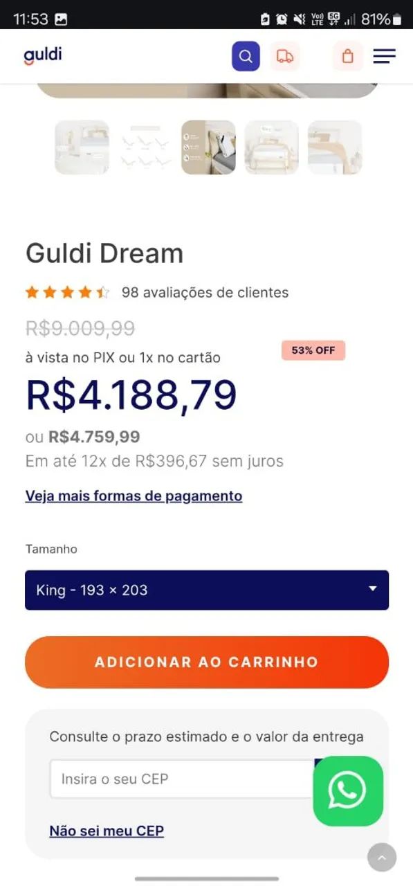 Cama King Guldi