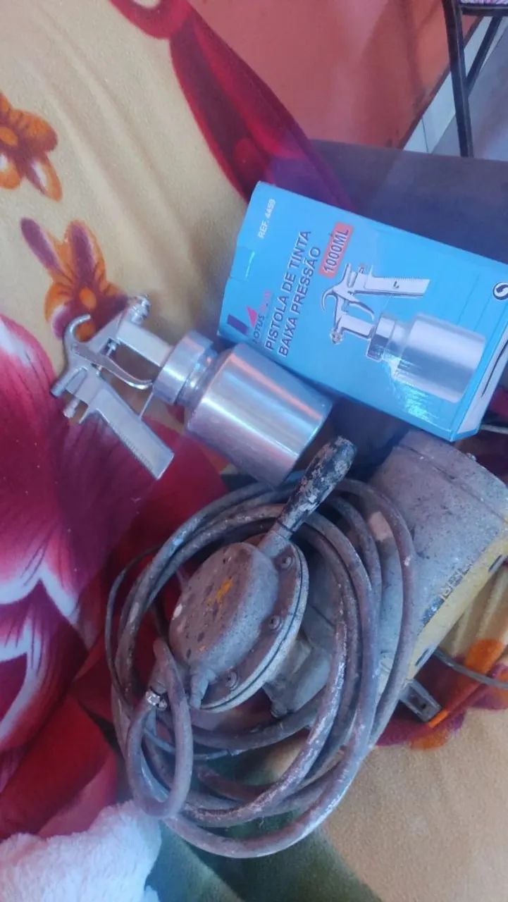 Compressor e pistola de tinta lótus 