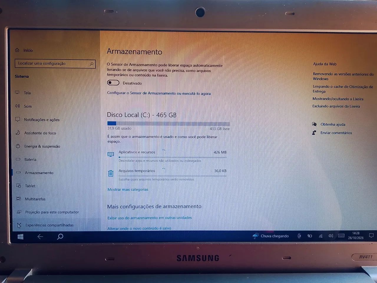 Noot book Samsung 