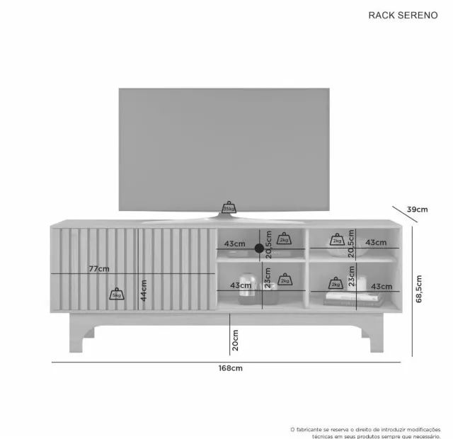 Rack Vicenza 168 Cinamomo e Off White - Foto 2