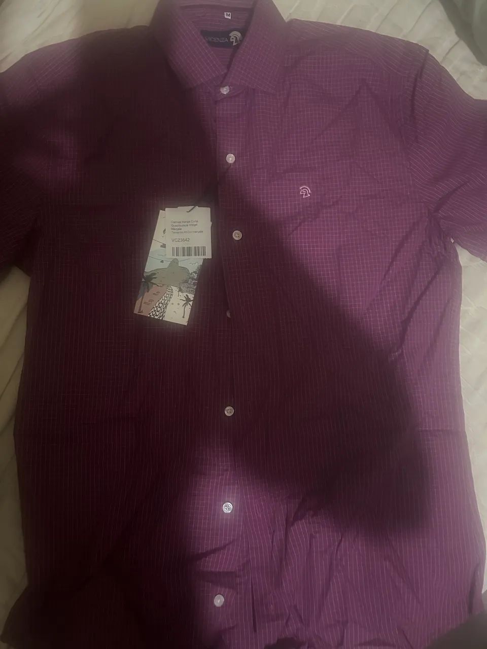 camisa social manga curta, nova. Nunca usada. - Foto 4