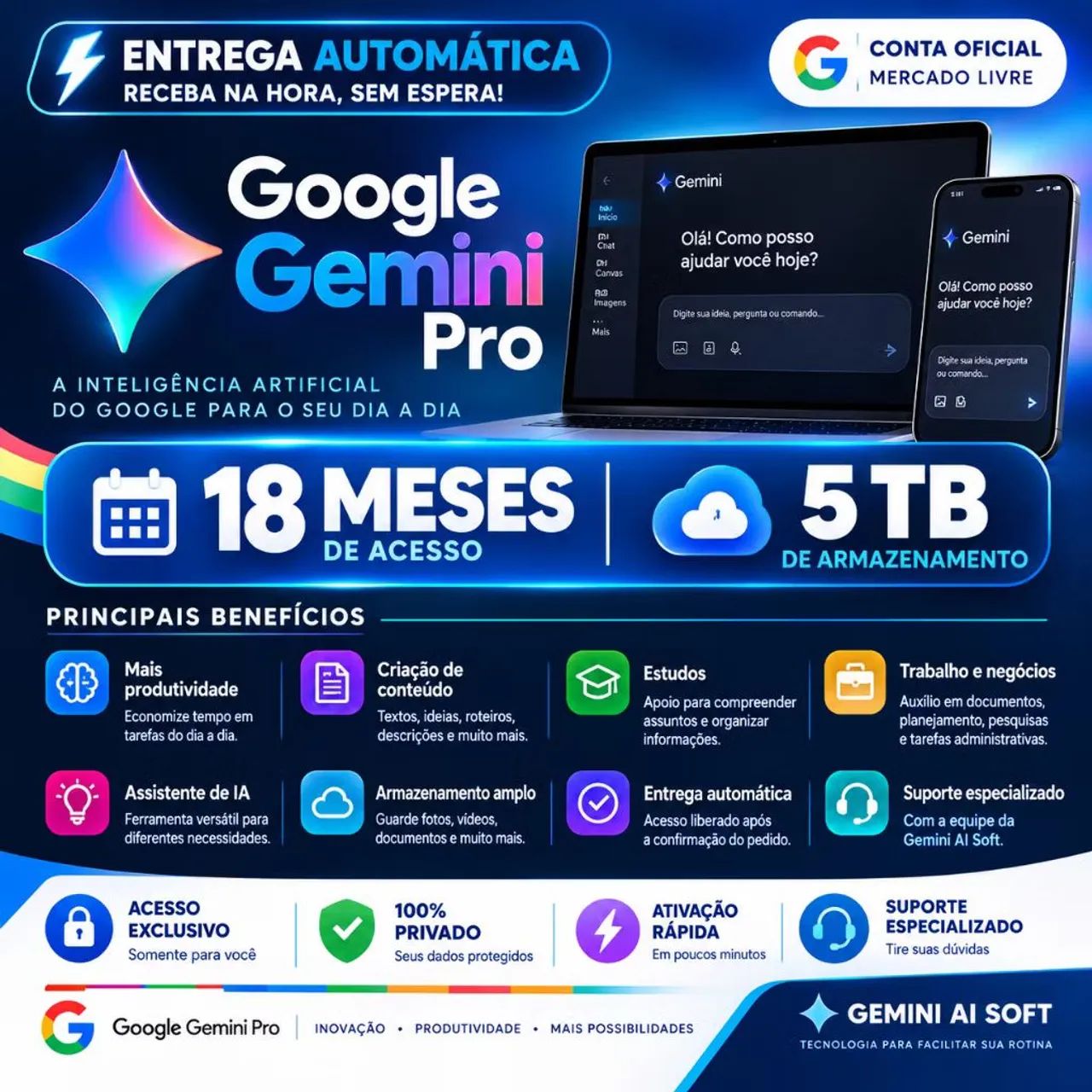 18 meses gemini pro +5TB DE ARMAZENAMENTO  - Foto 2
