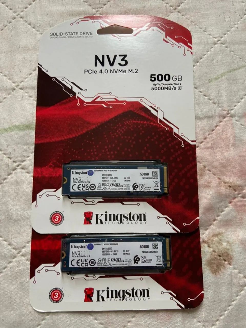 SSD Kingston NV3 500GB NVMe M.2 PCIe 4.0 Lacrado - Armazenamento