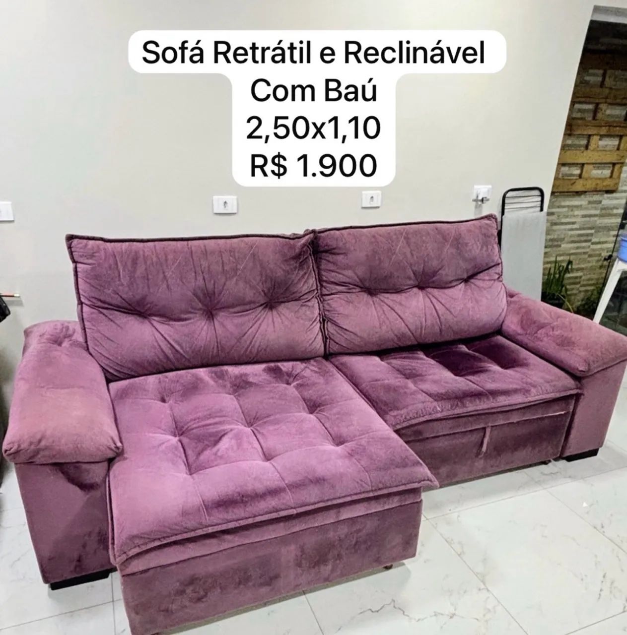 Vendo sofá com baú grande