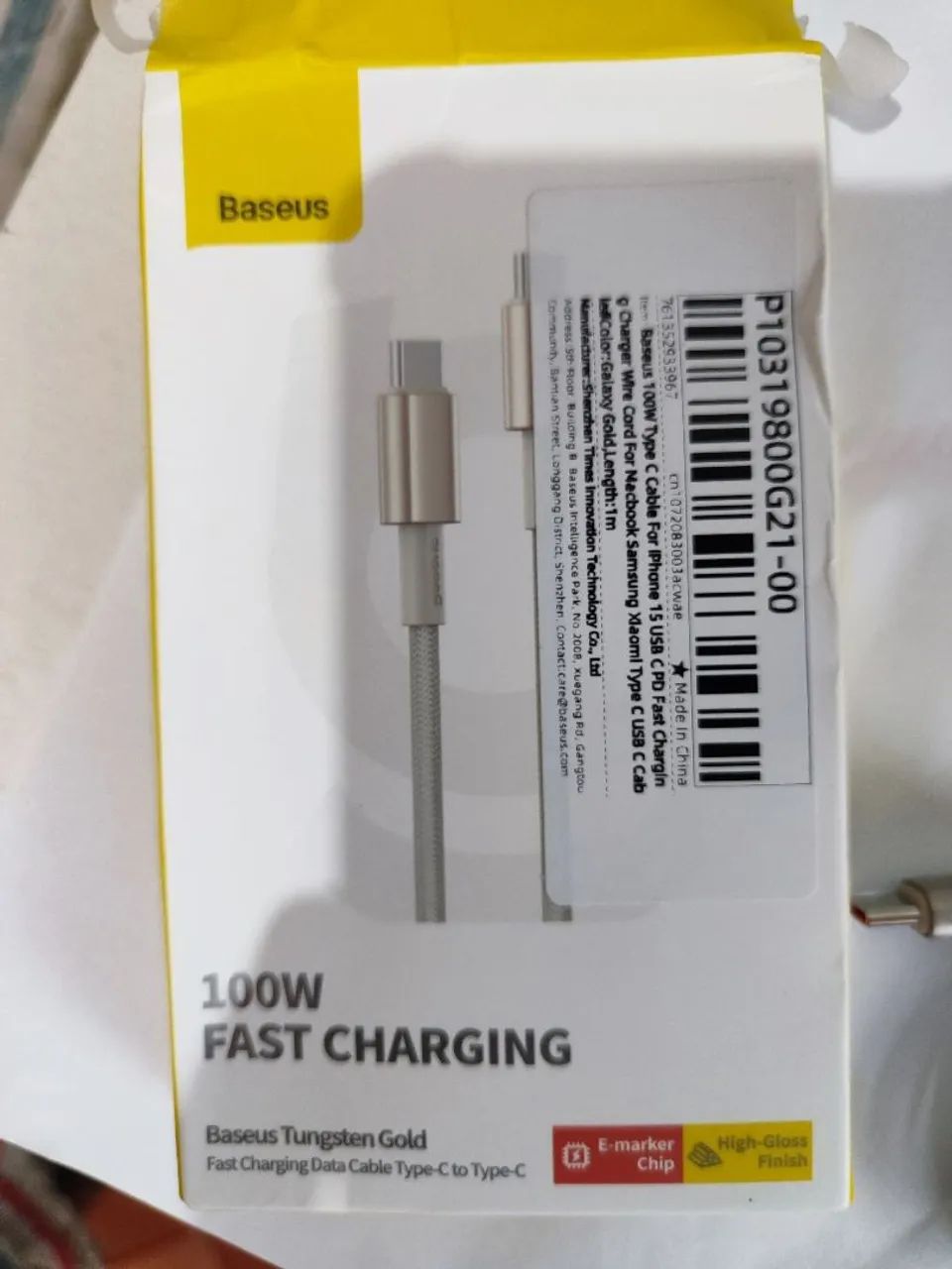 Cabo Tipo C  Baseus 100W  - Foto 2