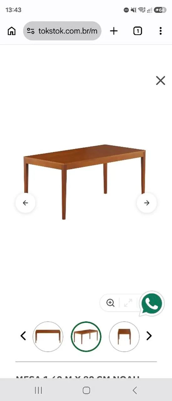 Mesa Tokstok Noah (1,60m x 0,8m) + 2 CADEIRAS - Foto 2
