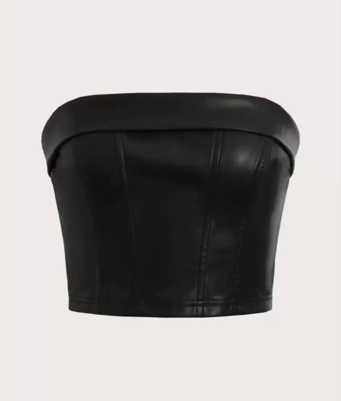 Top de couro em PU