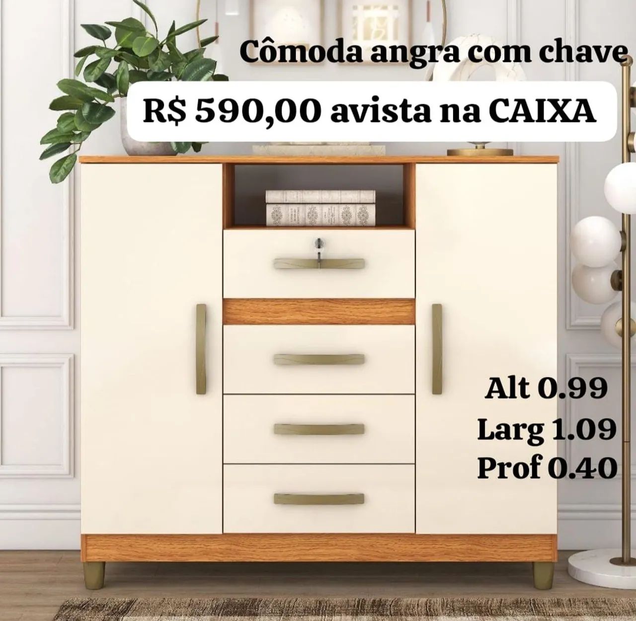 Cômoda angra com chave Nova na caixa  - Foto 2