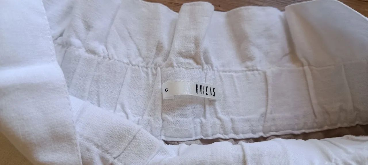 Short Linho G Branco Forrado Conservado - Foto 4
